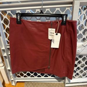 Leith leather mini skirt